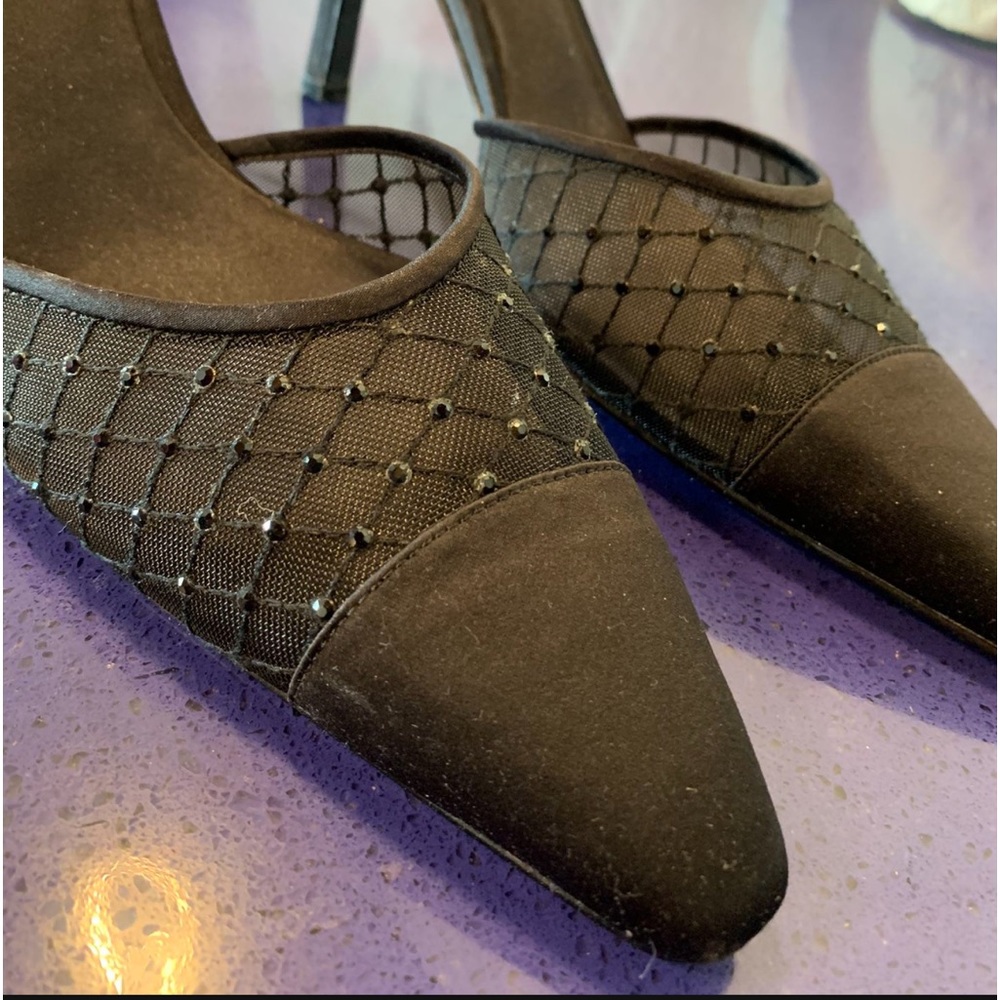 Touch Of Nina Black Mesh Heels Size 11
